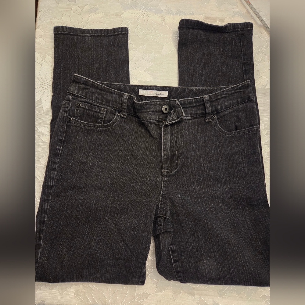 Chicos Black Denim Jeans Size 1.5 Or 12